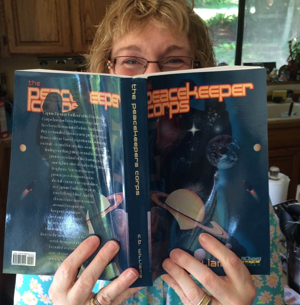 Euphoric author with proof copy