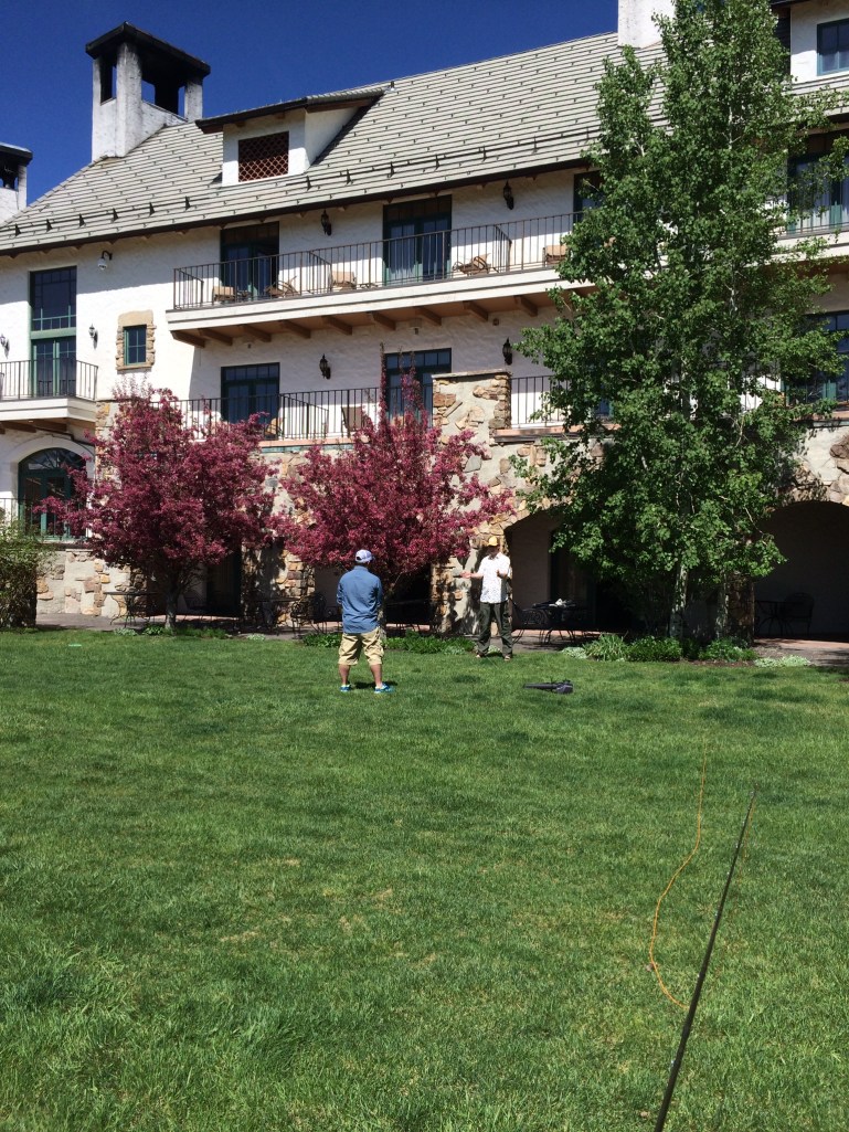 Practicing casting at the Lodge and Spa at Cordillera 
